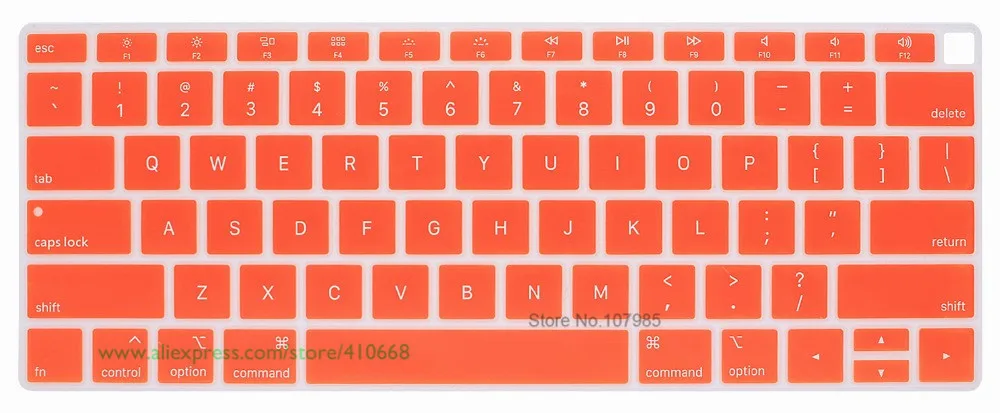 Для Apple MacBook Air 13 дюймов A1932 с дисплеем retina Touch ID Touchbar силиконовый чехол для клавиатуры защита английской кожи - Цвет: Orange