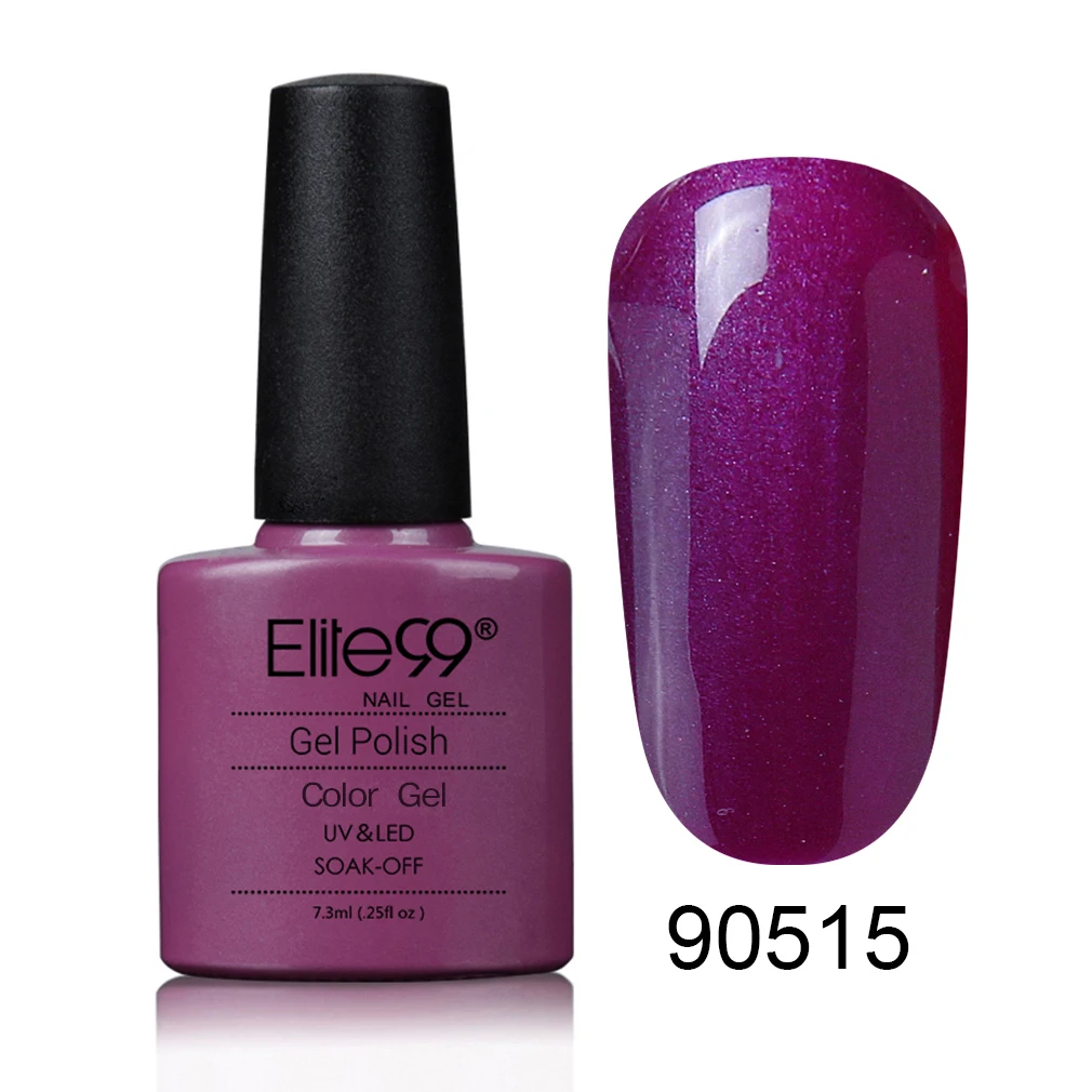 Elite99 7,3 мл стойкий цветной гель для лака для ногтей, отмачиваемый УФ-грунтовка для ногтей, Гель-лак для ногтей, лак для ногтей, нужен для отверждения лампы - Цвет: 90515Pearl Dark Pink