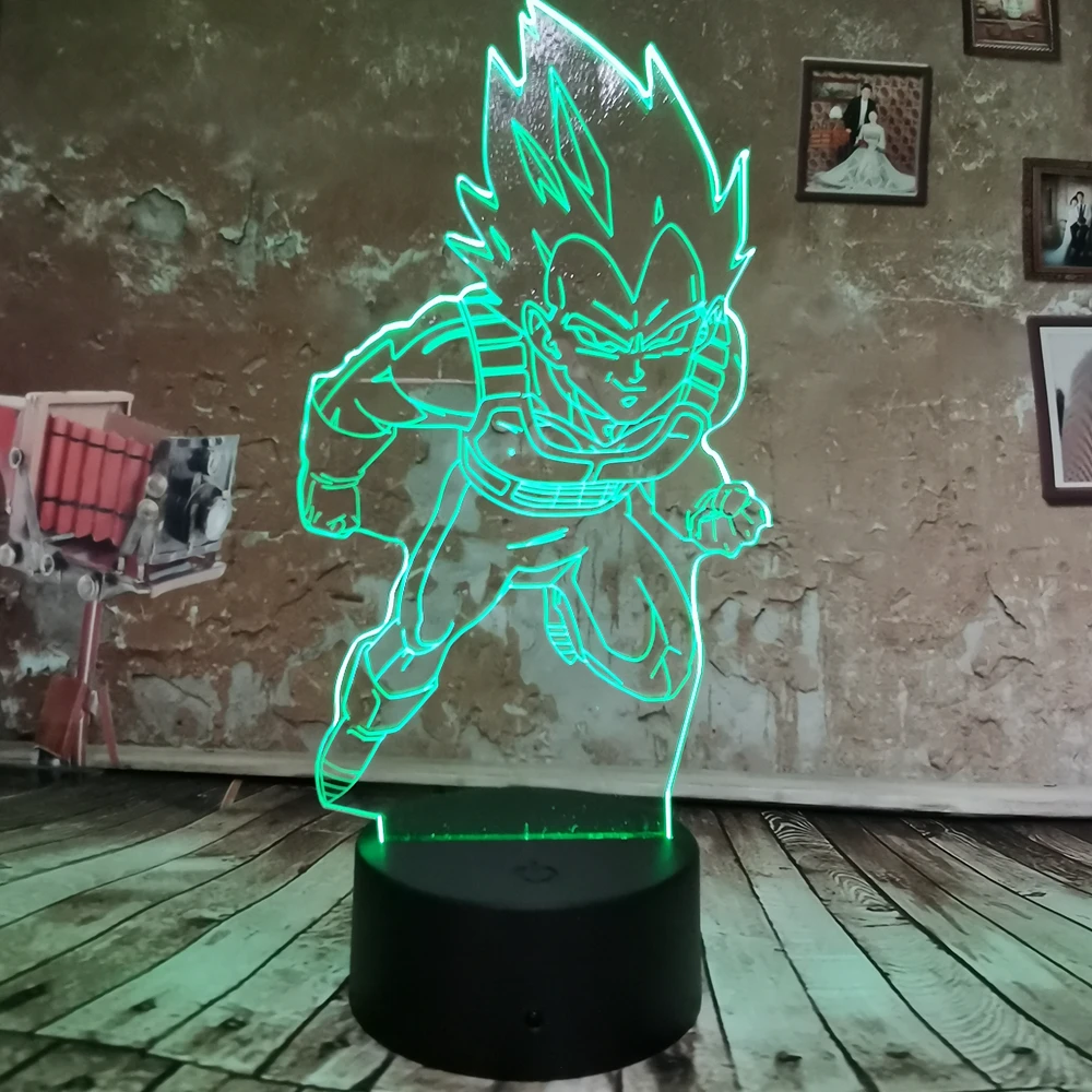 Крутая 3D Светодиодная лампа Drgon Ball Son Goku 7 Авто Цвет Градиент Иллюзия ночник USB для
