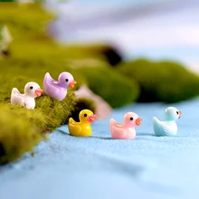 ZOCDOU 5 шт. мини красочная утка утенок Pato маленькая статуя пастбища фигурка микро ремесла орнамент миниатюрные DIY садовый декор