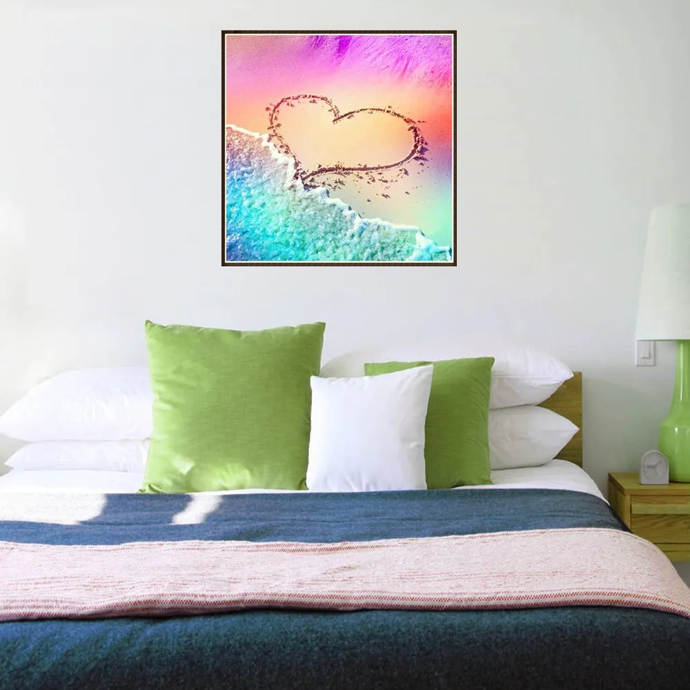 5D diamond embroidery circle diamond special shape cartoon painting love beach rhinestone crystal painting home decoration