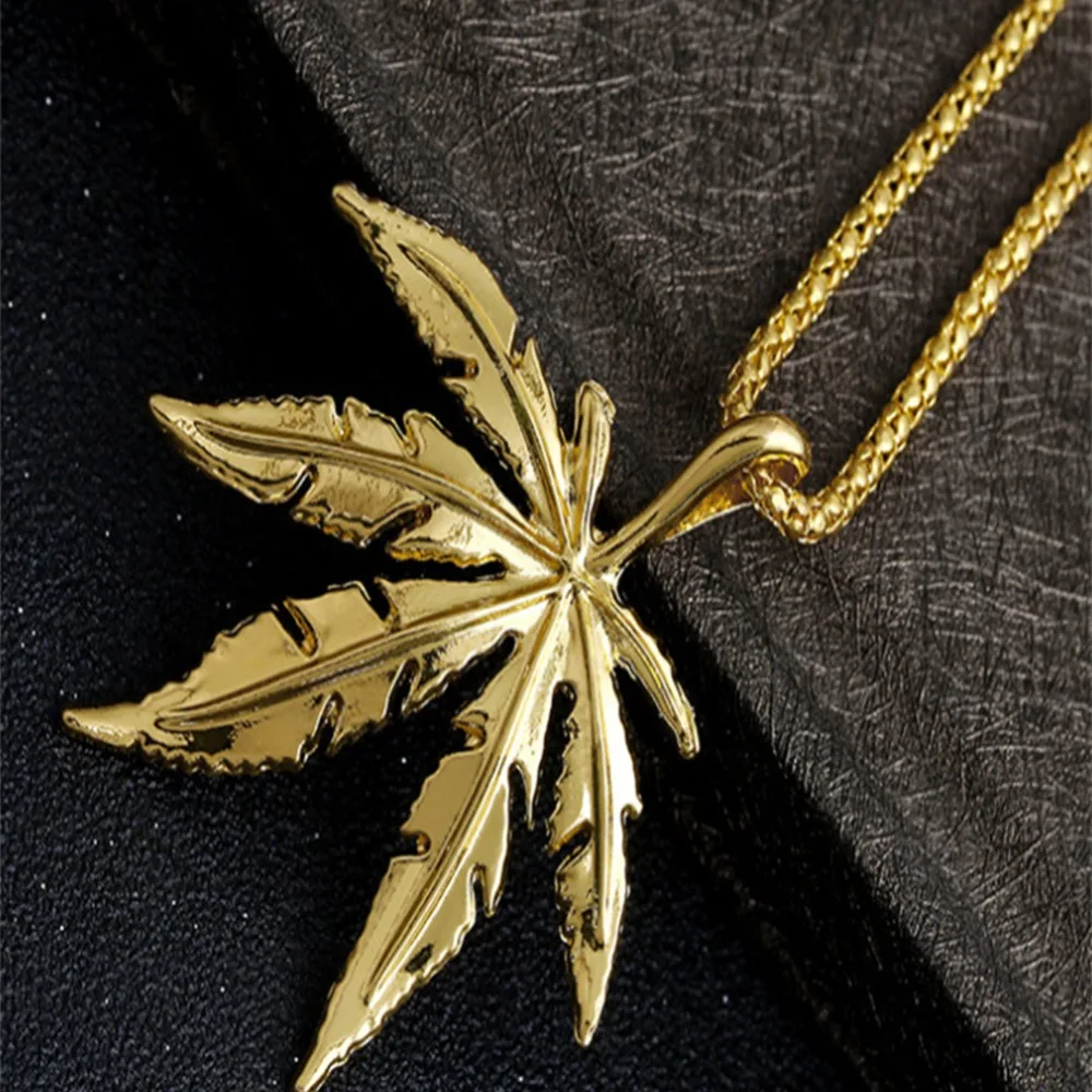 Мужские Женские золотые серебряные подвески в виде листьев конопли, цепочки с травкой в стиле хип-хоп, ювелирные изделия Jamaica Esserteauiana#274166