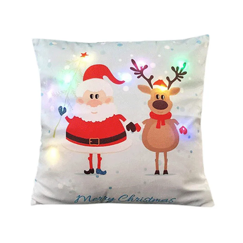 Рождественские чехлы со светодиодный Ной подсветкой 45x45 см|cushion cover|christmas pillow