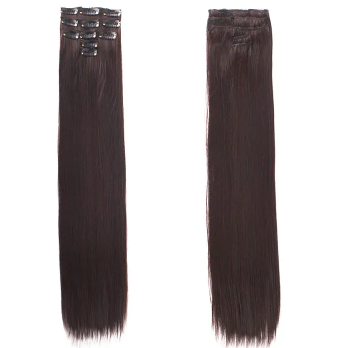 MapofBeauty 5 шт. 11 зажимов в одной части синтетические волосы для наращивания термостойкий парик коричневый черный золотой Длинные прямые парики для женщин
