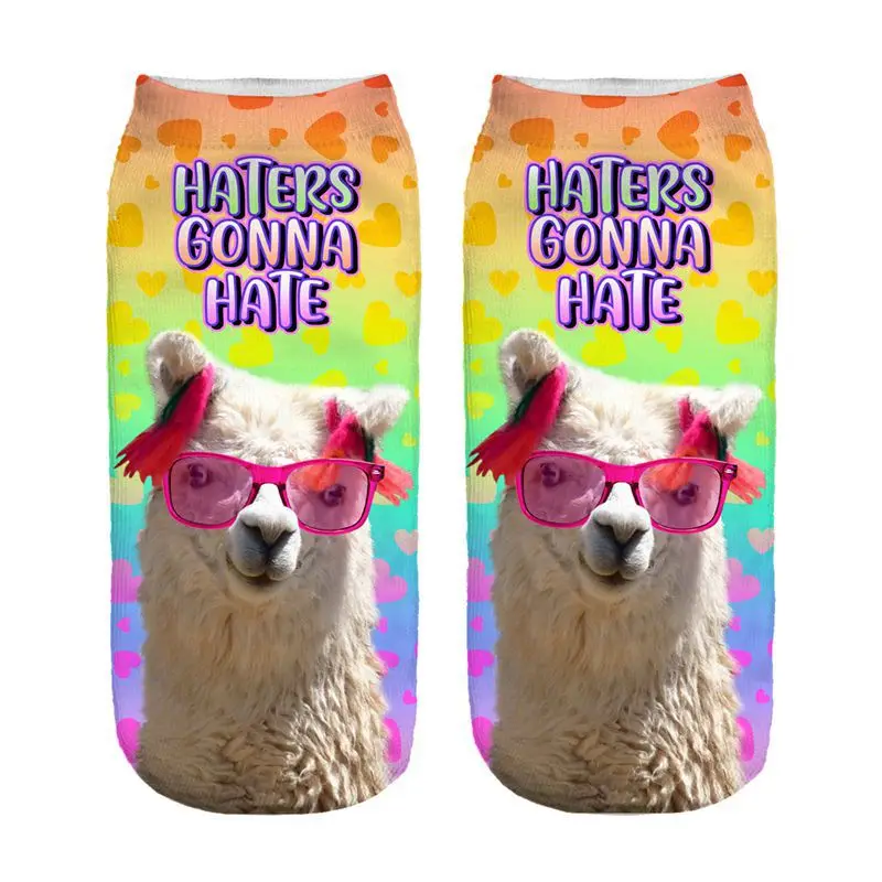 ADVENTURE Llama/Новинка; Лидер продаж; забавные носки для девочек с низким вырезом; женские Чулочно-носочные изделия с принтом; SocksCalcetines;