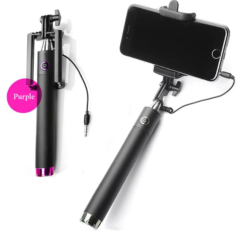 

Luxury Extendable Folding Wired Selfi Self Selfie Stick Monopod For Samsung Galaxy S5 Note3 iphone 6 5S Perche Selfies Selfiepod