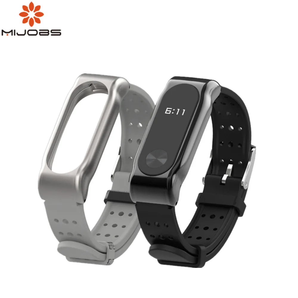 

Mijobs Mi Band 2 Youth Style Strap Breathable Silicone Smart Watch Accessories Waterproof Bracelet for Xiaomi Mi Band 2