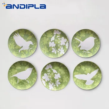 

8 inch Creative Ceramics Wall Hanging Round Dish Office Living Room Wall Decoration Porcelain Plate Crafts Modern Home Adornment