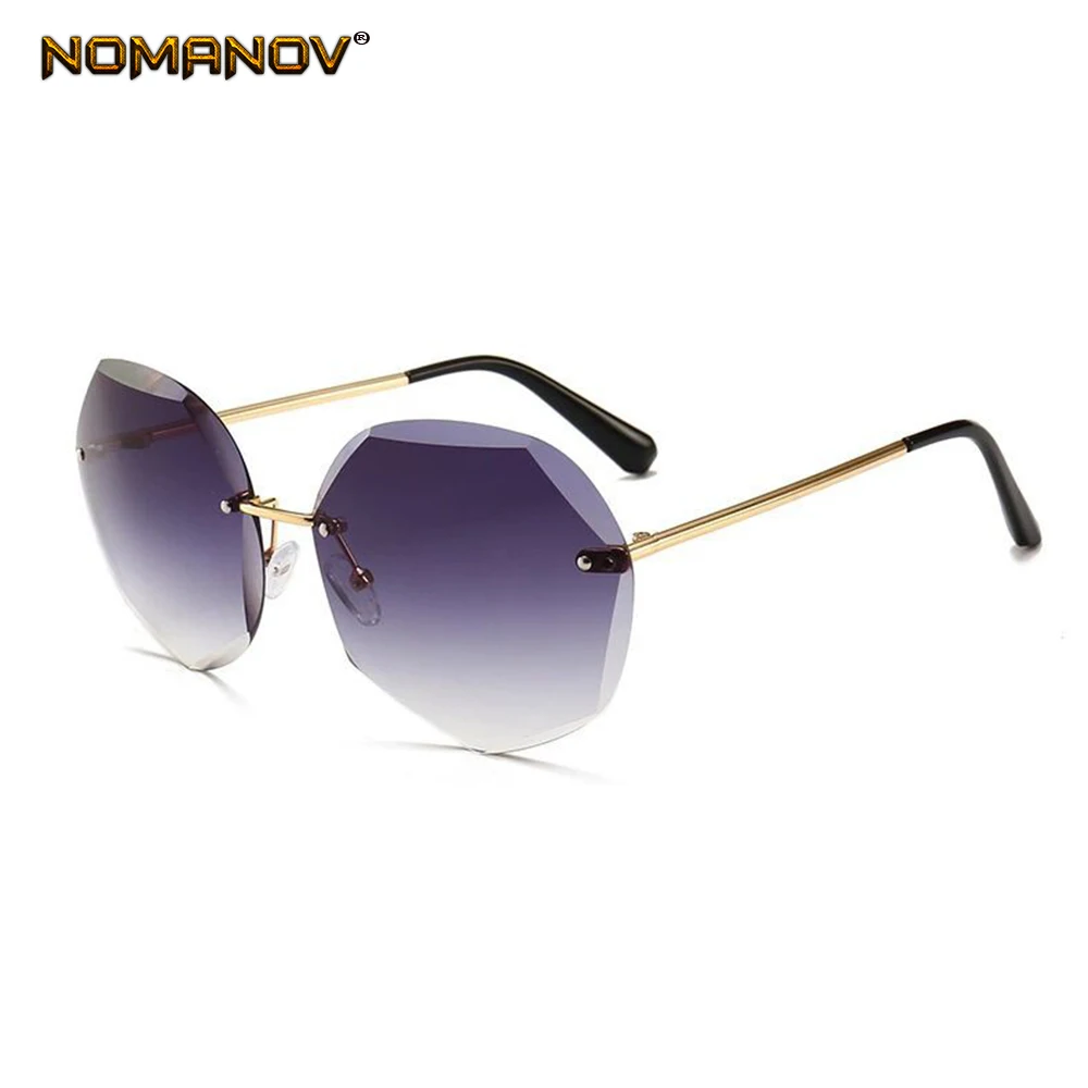 

2019 New Polygonal Fashion Sunglasses Women's Metal Frameless Trend Glasses Anti-uv Personalized Vacation Party Shopping Beach