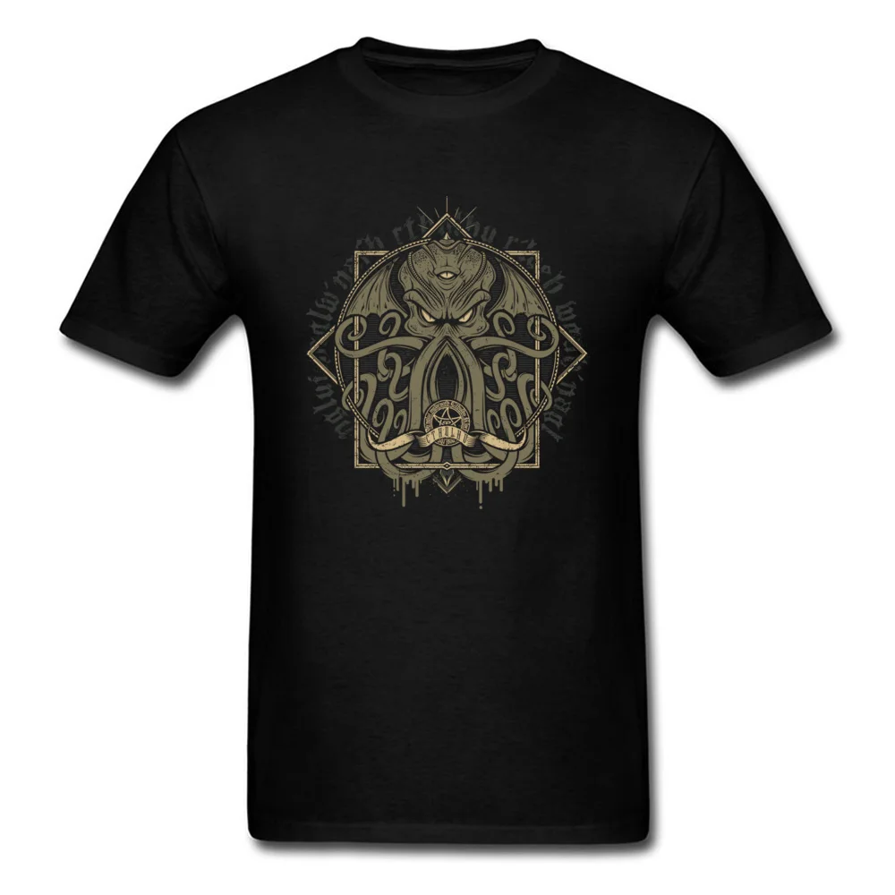 

Lasting Charm Cthulhu Sports T-shirt Men Vintage T Shirt Black Tshirts Fabric Alien Monster Blue Streetwear