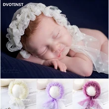 Dvotinst для новорожденных девочек реквизит для фотосъемки кружевная Цветочная шляпа капот Fotografia аксессуары студийные фотосессии реквизит для душа подарок