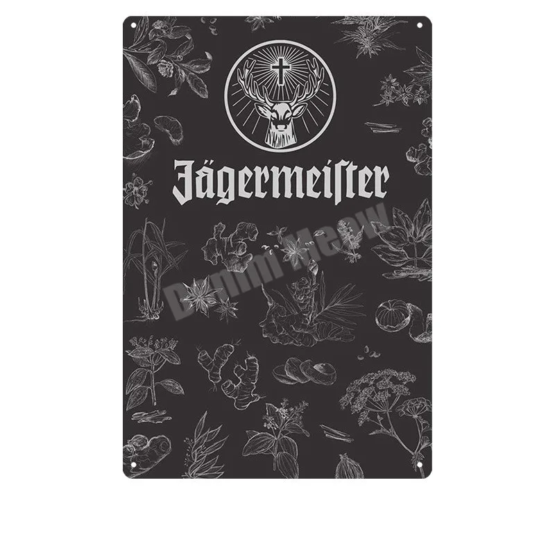 Jagermeister потертый шик, металлический плакат, украшение для паба, бара, голова оленя, настенная наклейка, ликер, металлическая настенная художественная жестяная вывеска, домашний декор, MN107 - Цвет: K