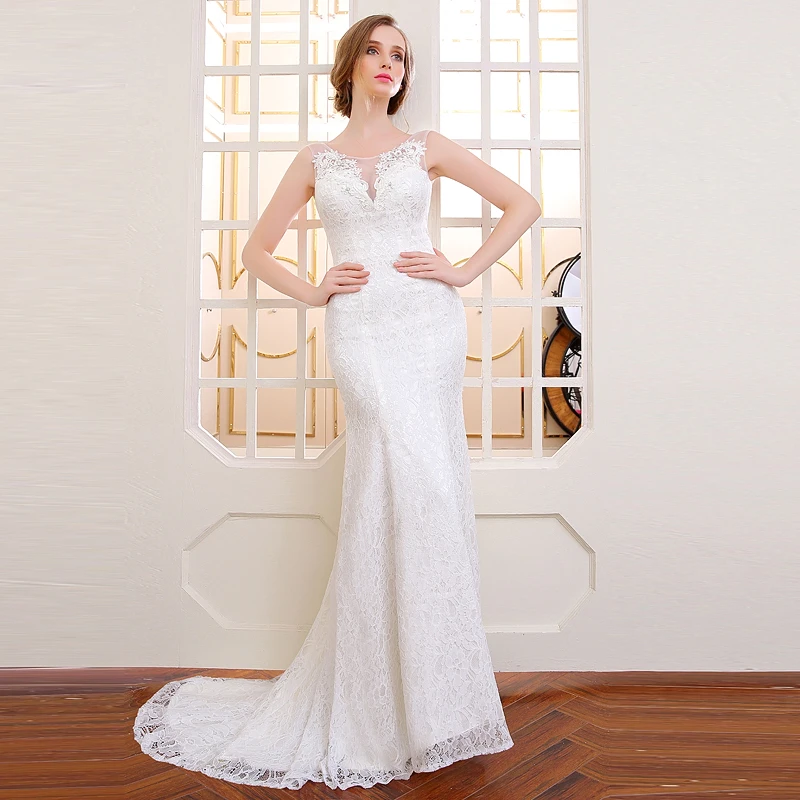 

Poemssongs lace fabric mermaid wedding dresses vestido de noiva ball gown bridal dresses