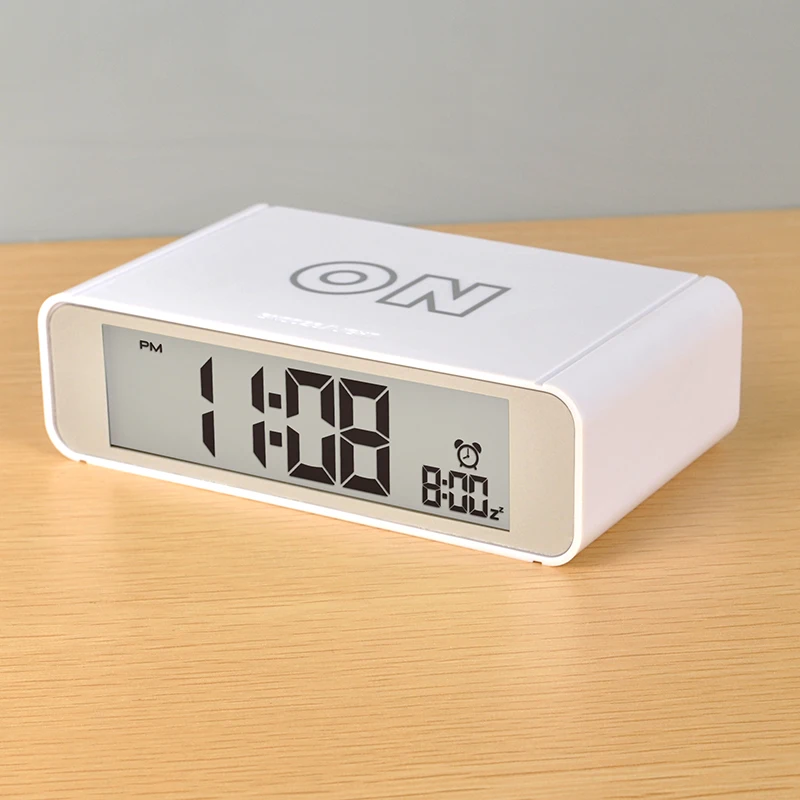 Часы Wake Up прикроватные часы с сенсорным светящимся повтором электронные часы настольные часы умный светодиодный цифровой будильник флип - Цвет: Белый