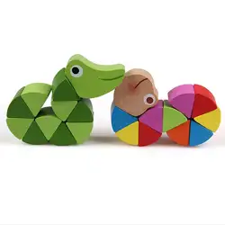 1 шт. деревянные в виде крокодила, гусеницы игрушки развивающие игры для детей цвета подарок украшение цвет случайный горячая распродажа
