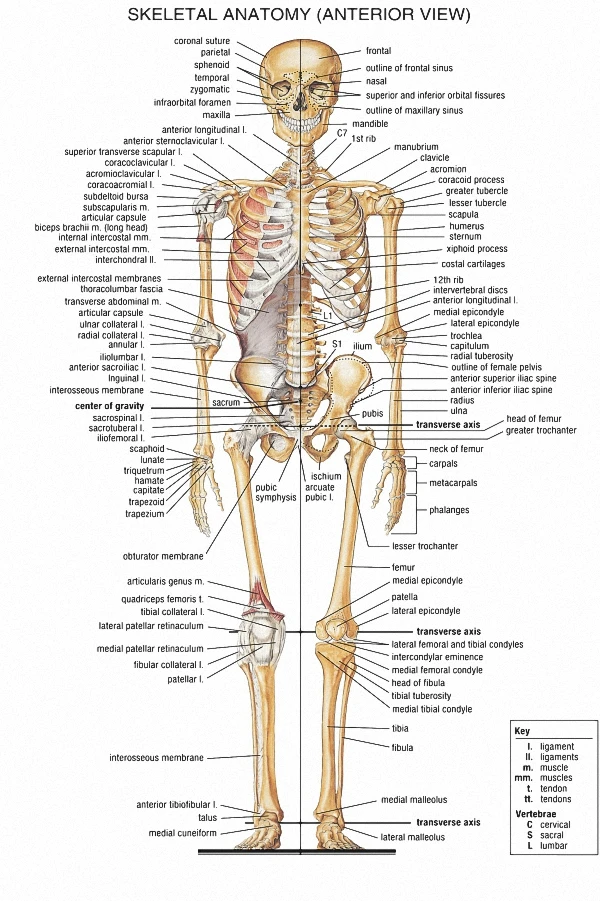 Medical Education Picture Skeletal System Human Body Brain Anatomy Silk Poster
