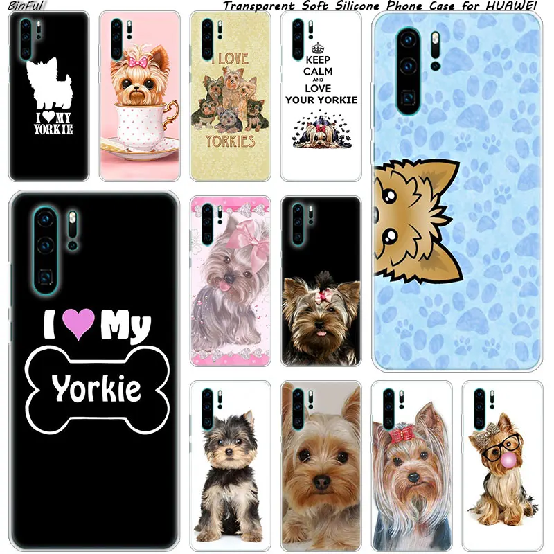 

Yorkshire terrier dog puppy Soft Silicone Phone Case for Huawei P30 P20 Pro P10 P9 P8 Lite 2017 P Smart Z Plus 2019 NOVA 3 3i