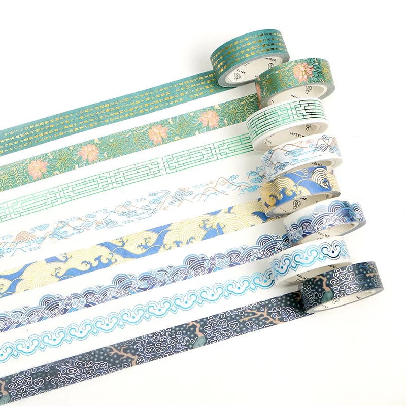 

1.5 cm Wide Ancient Style Foundation Pattern Gilding Washi Tape Adhesive Tape DIY Scrapbooking Sticker Label Masking Tape