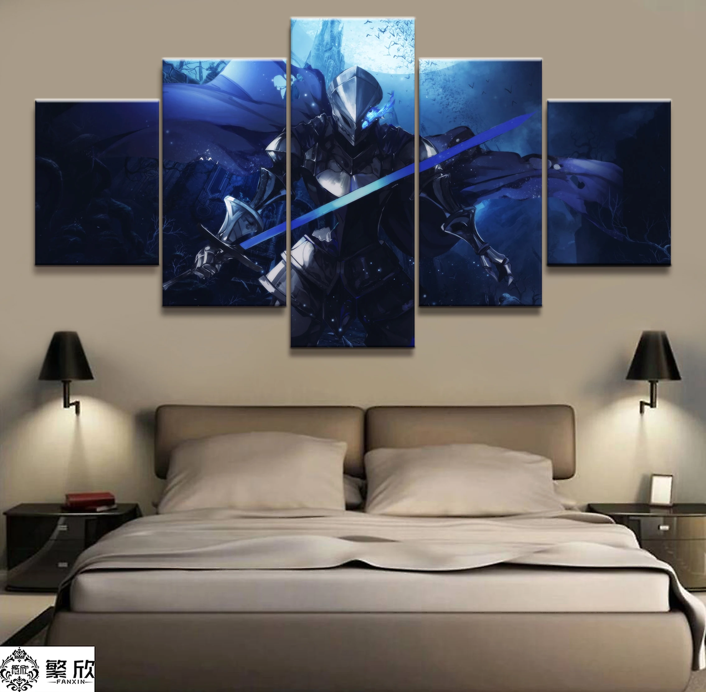 

Home Decor Modular Canvas Picture 5 Piece Dark Knight Animation Art Painting Poster Wall For Home Canvas Painting Wholesale