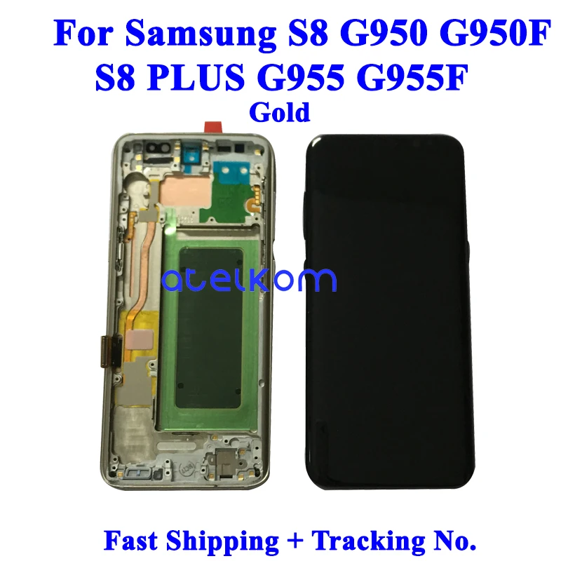 Класс AAA Super AMOLED для samsung S8 Plus G955F lcd для samsung S8 G950F ЖК-экран сенсорный дигитайзер в сборе с рамкой