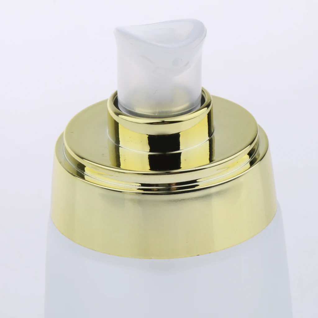 2Pcs Frosting Glass Refillable Empty Pump Lotion Body Wash Hand Wash Liquid Spray Bottle Makeup Container Vials, 50ml