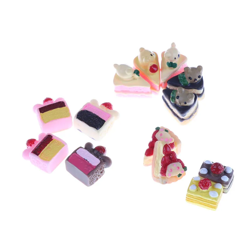 5pcs/set DIY Resin Mini Cake Model Food Scene Simulation Doll House Miniature For Kids Kitchen Toys | Игрушки и хобби