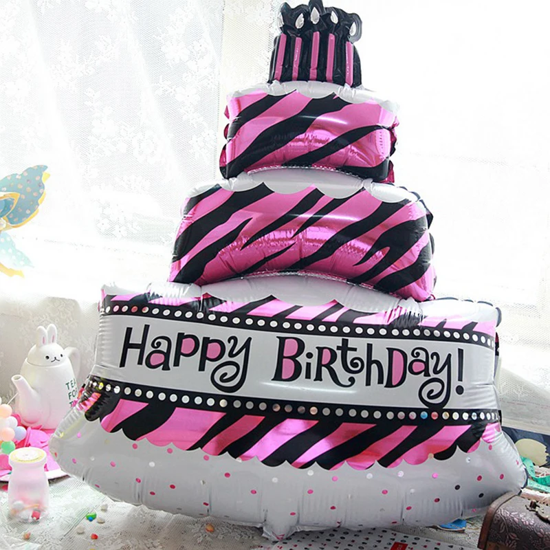 New Arrival Size Birthday Cake Foil Balloons Happy