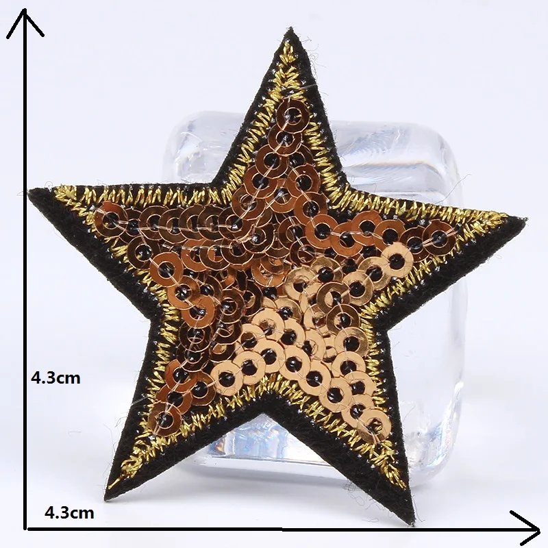 10 шт./лот, блестящая нашивка со звездами, наклейки со звездами, сделай сам, тканевая аппликация, вышитая Железная на пальто, джинсы, штаны, значок, аксессуар
