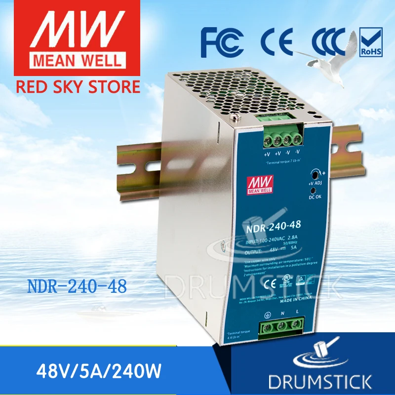 

MEAN WELL NDR-240-48 48V 5A meanwell NDR-240 240W Single Output Industrial DIN Rail Power Supply
