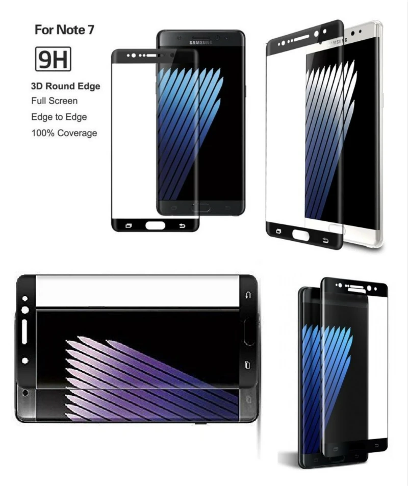 Стекло для Samsung Galaxy Note Fan Edition Note7 3D изогнутое полное покрытие закаленное стекло