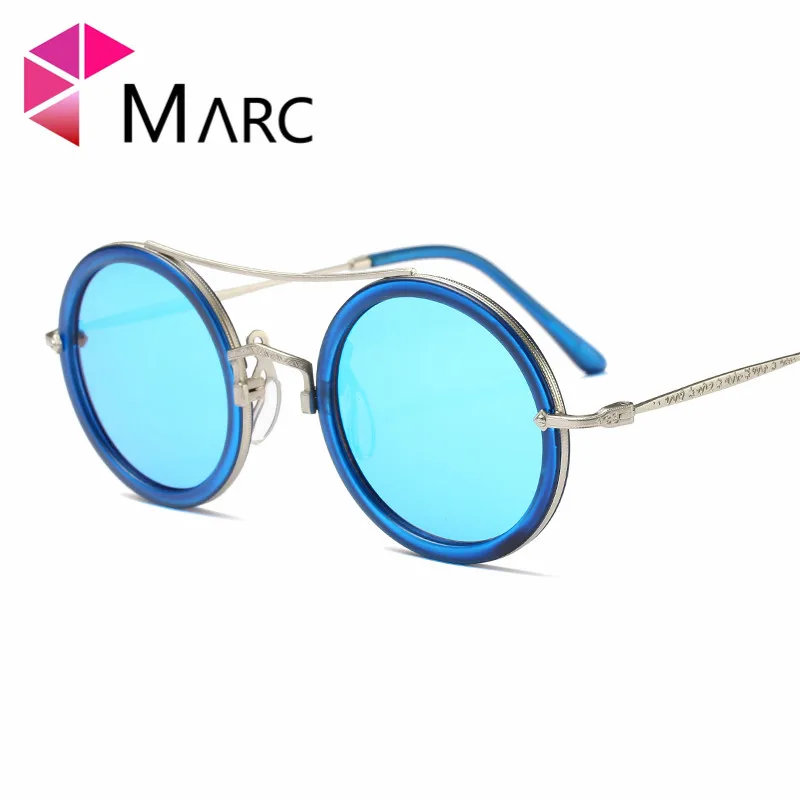 

MARC UV400 WOMEN MEN sunglasses Mirror Round Leopard Red Brand Oculos eyewear Plastic Red