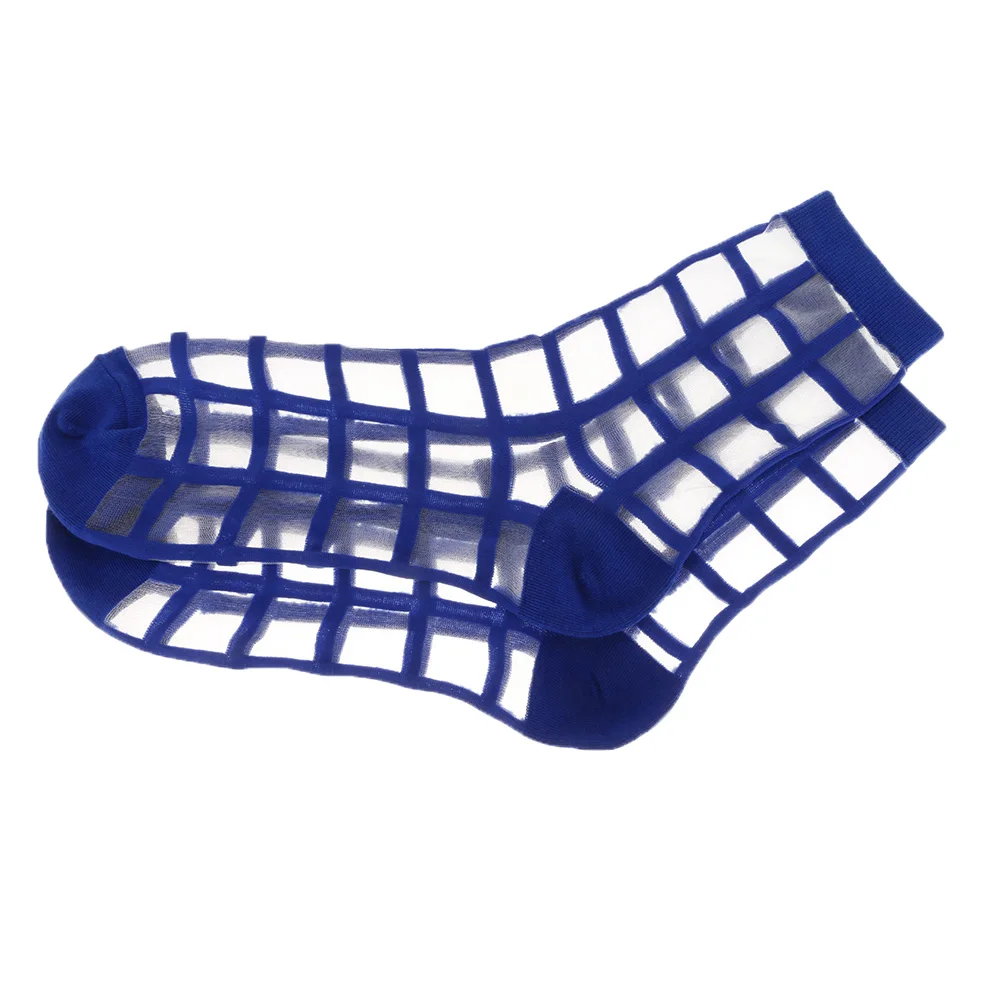 Для женщин девочек летние ультратонкие прозрачные дышащие Стекло шелковой сетки короткие носки