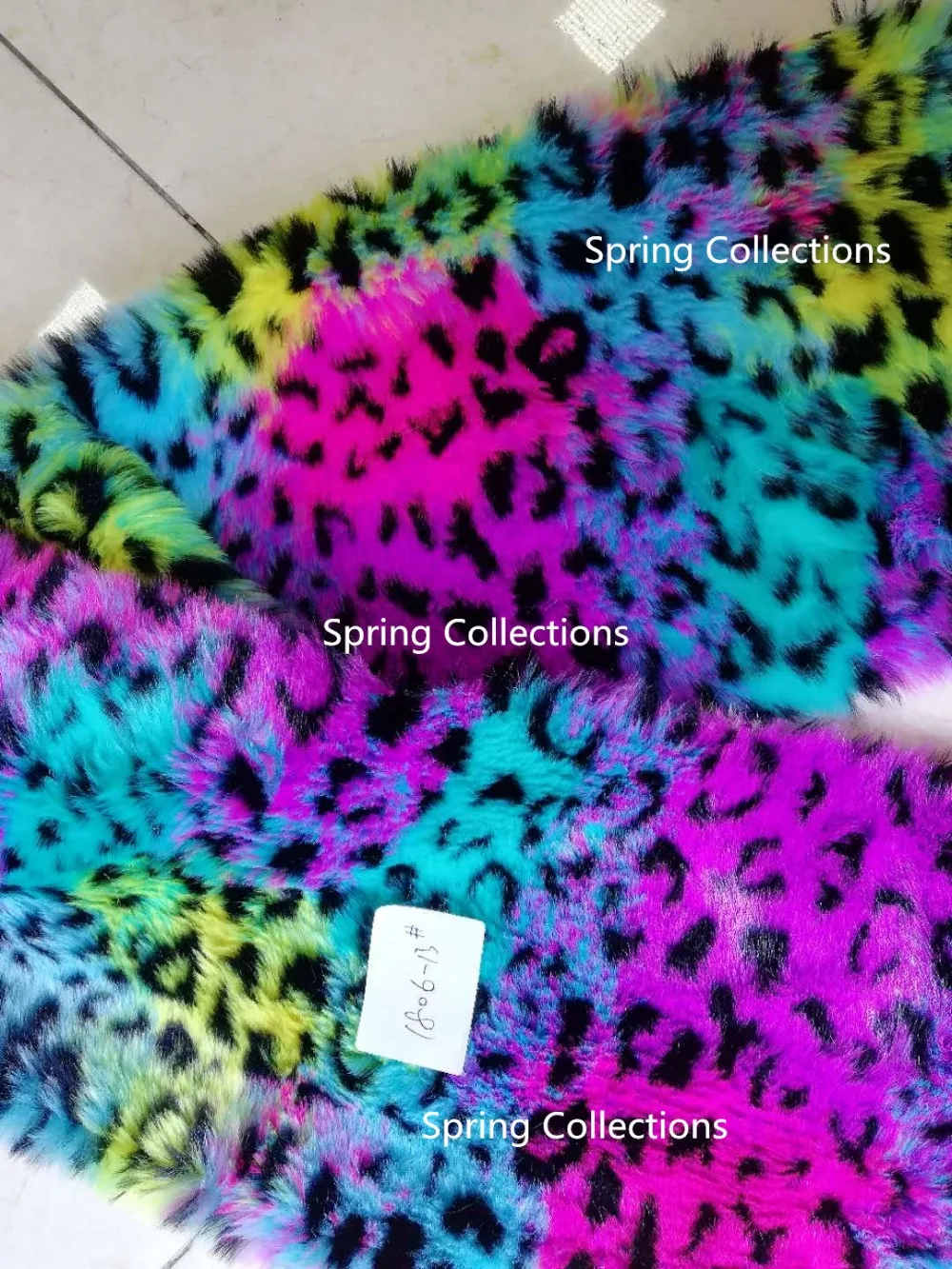

160cm*91cm High-grade 15mm hair Jacquard Imitation leopard fur Multicolor fur,Plush carpet mats fabric,DIY handmade fabric