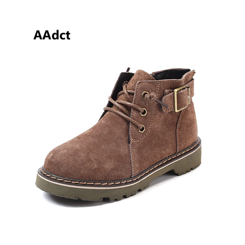 

AAdct Autumn Genuine Leather baby Martin boots for little boys and girls 2018 High quality kids boots fashion
