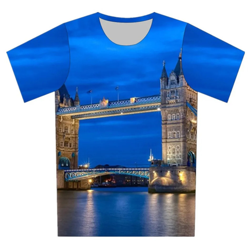 Joyonly Famous Building London Bridge Design Children Tshirt Boys