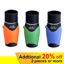 BIJIA 6x18 Portable Pocket Mini Monocular Telescope Educational Science Toys Spyglass for Kids Boys Girls 3 colors