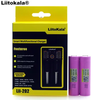 

Liitokala lii-202 1.2V 3.2V 3.7V 26650 16340 Smart Charger+2PCS INR18650-30Q 3000mAh 18650 For E-cigarette Rechargeable Battery