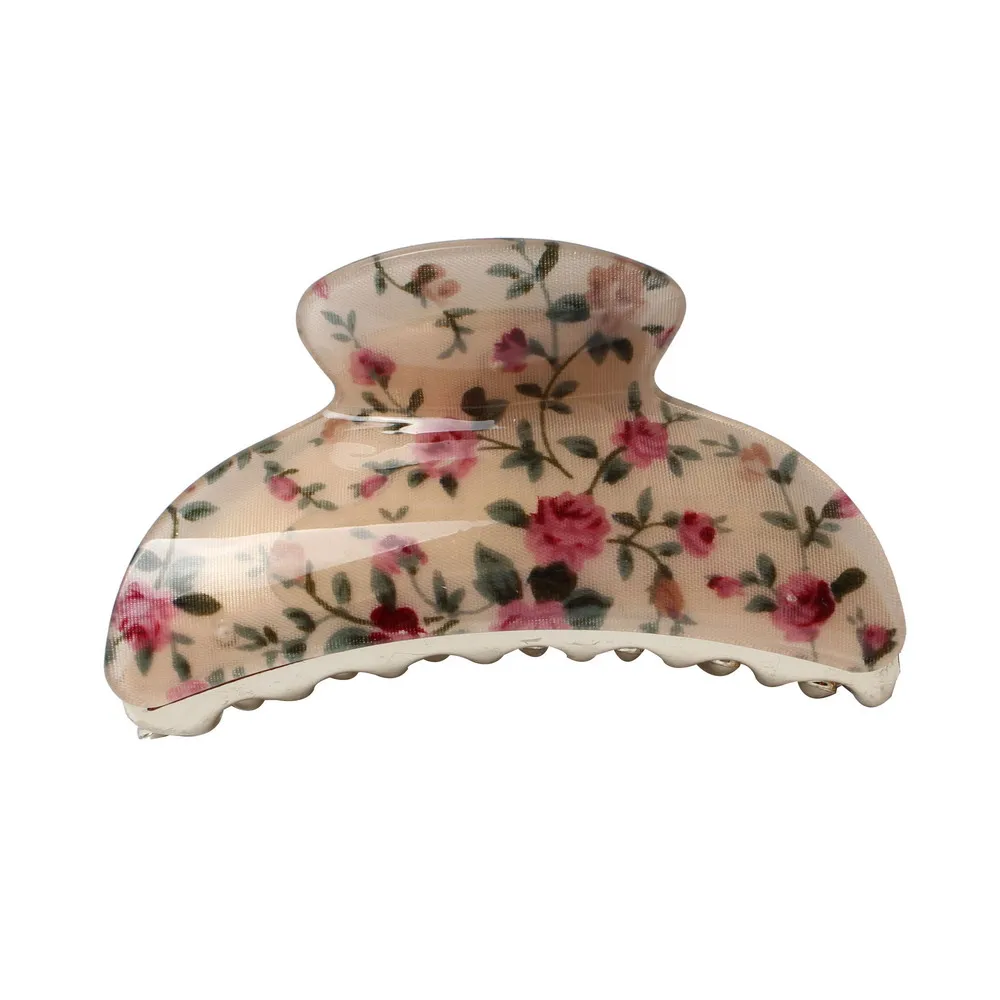 

Large Size High Quality Floral Arcylic Hair Clip Shiny Crab Hair Claws For Women Girl Hair Accessories Can Claw Thick Hair