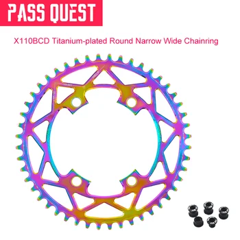 

2019New BCD 110 Titanium-plated Round Road Bike Narrow Wide Sprocket 40T-52T R2000 R3000 4700 5800 6800 DA9000