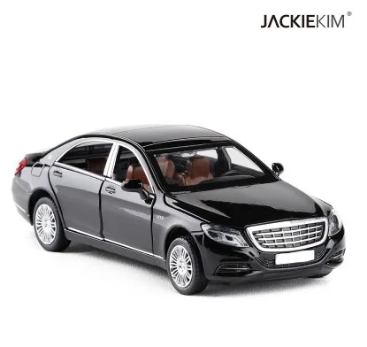 Лицензированных сплава модель роскошные автомобили 1/32 Maybach S600 литьем под давлением модель автомобиля с светильник Музыка для детей игрушка автомобиль подарки - Цвет: Черный