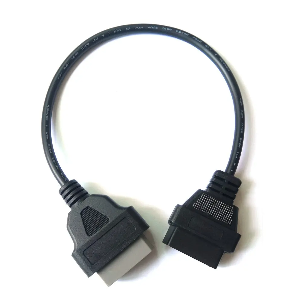 Best Eaglerich 14Pin to 16PIN OBD1 OBD2 Cable For Nissan OBD II Diagnostic Interface ELM327 Scanner Extension Adapter Cor