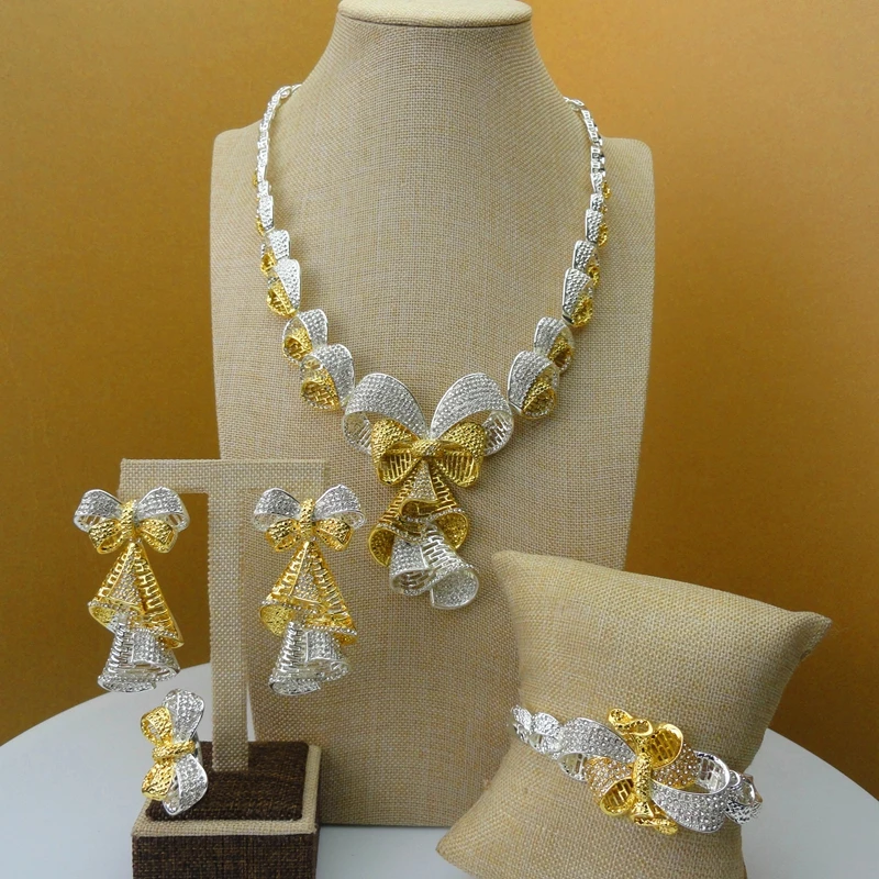 

Yuminglai Luxury American Stone Necklace Bracelet Earring Ring African Wedding Jewelry Sets FHK5641