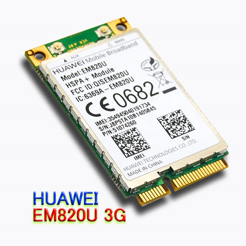 Беспроводной адаптер Crad HUAWEI EM820U (разблокированный) WCDMA GSM WWAN Mini PCI E Card HSPA + 21 Мбит/с 3G