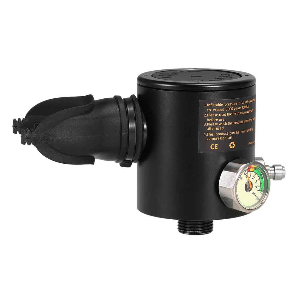 

0.5L Scuba Oxygen Cylinder Head Scuba Respirator Part Diving Regulator Breather Air Tank Mouthpiece with Gauge Diving Equipment