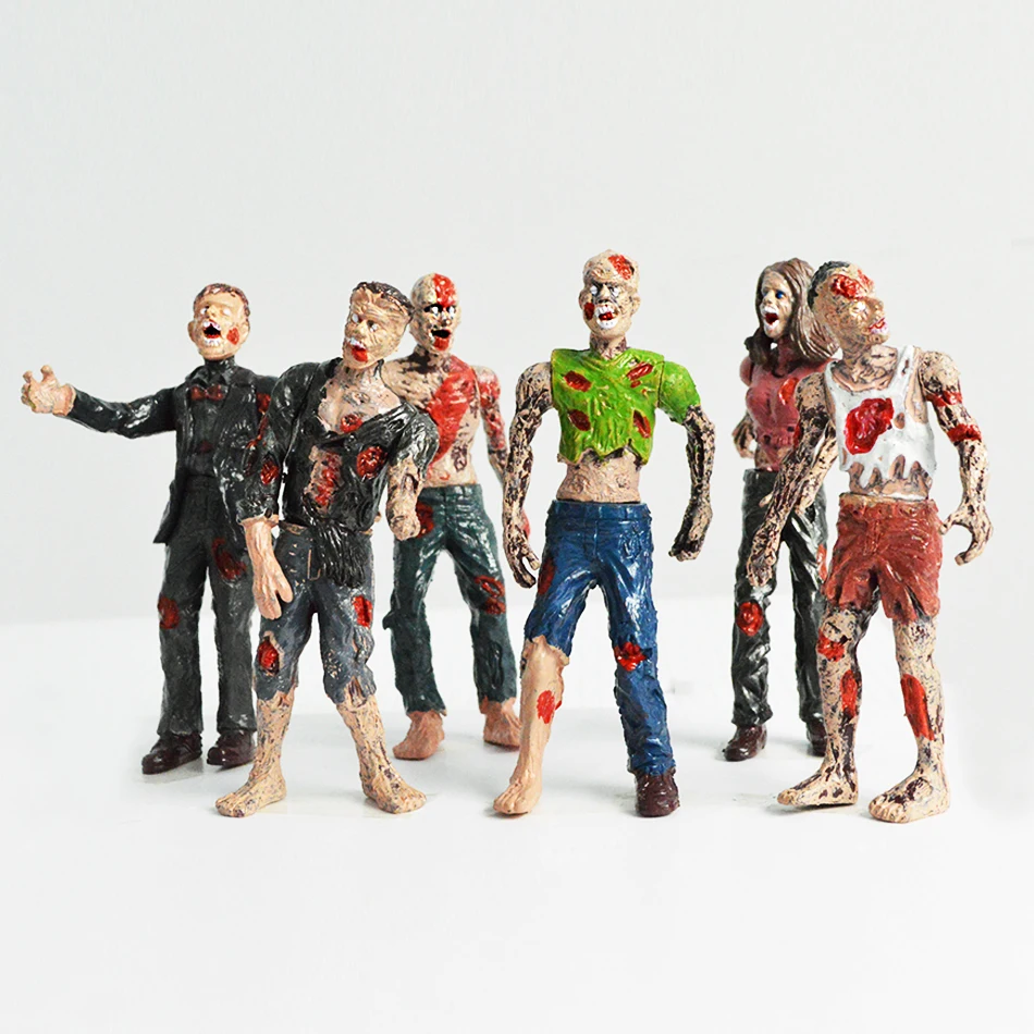 

6pcs/lot Popular Action Figures Toys Zombie Walking Dead Dolls Static Model Of Joint Movable Realistic toy