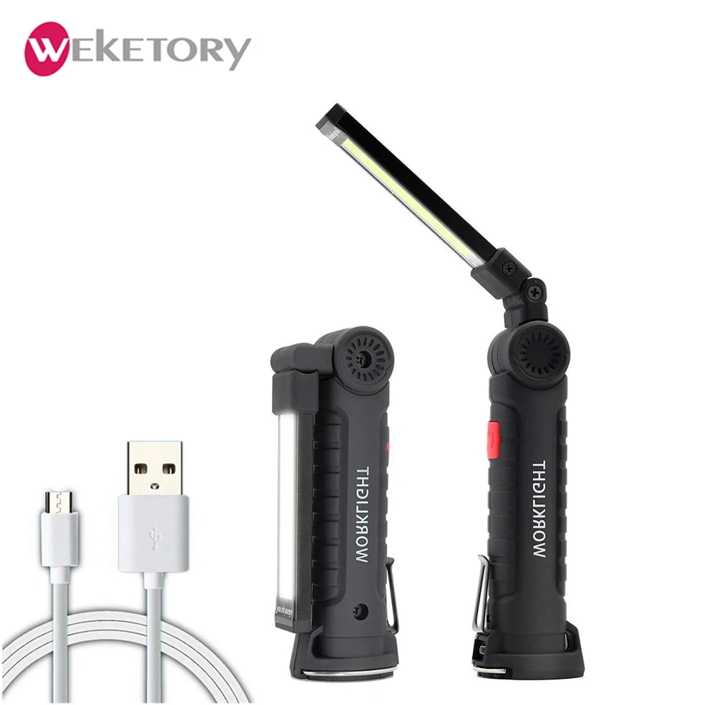Светодиодный Портативный вспышка светильник USB фонарь рабочий Магнитный