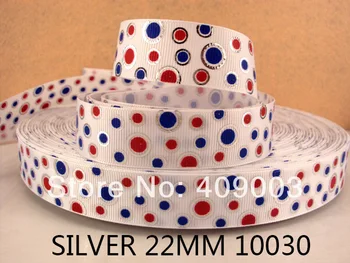 

50Y10030 kerryribbon diy 7/8 '' silver printed ribbon Grosgrain ribbon diy Hairbow garment Supplies