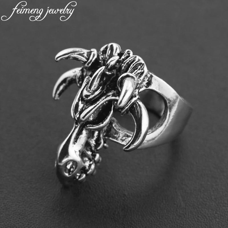 

Star Wars Boba Fett Mandalorian Ring Punk Style Evil Demon Sheep Ring Retro Silvery Goat Head Skull Rings For Men Cool Jewelry