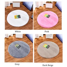 Ультра мягкий ковер круглой формы из искусственного меха кролика, Нескользящие коврики, домашний декор для гостиной, балкона