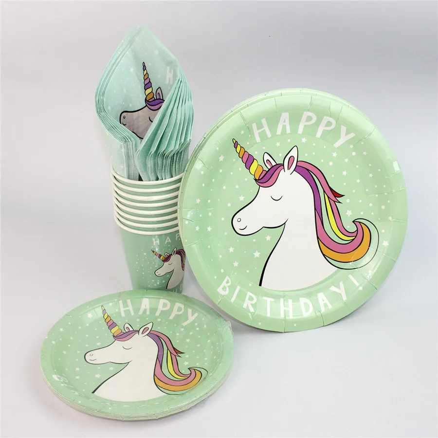 

ipalmy Unicorn Party Decoration Kit Unicornio Plates/ Cups/ Napkins/ Banner Baby Shower Birthday Decors Kids Party Supplies